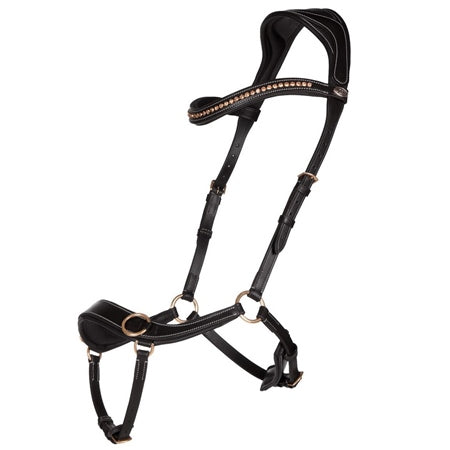 QHP Anatomical Bitless Bridle & Reins