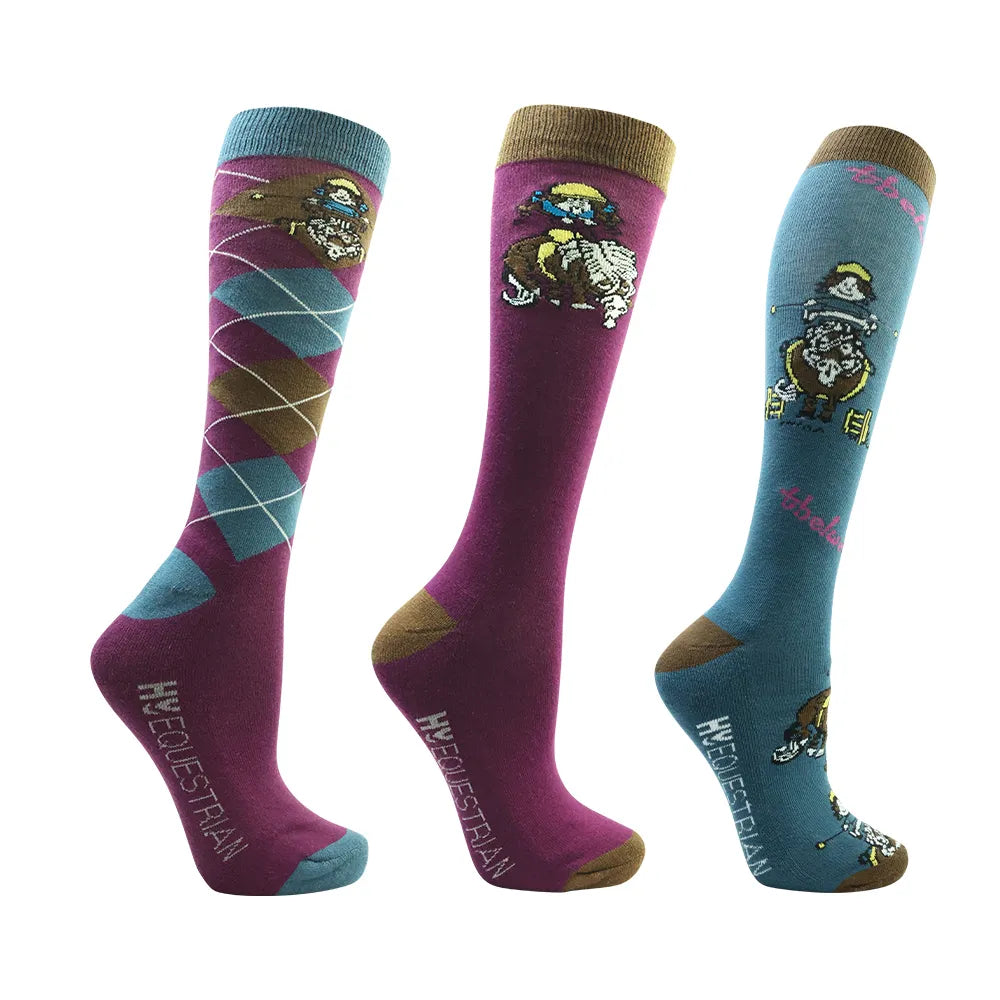 Hy Equestrian - Thelwell Collection Pony Friends Socks (Pack of 3)