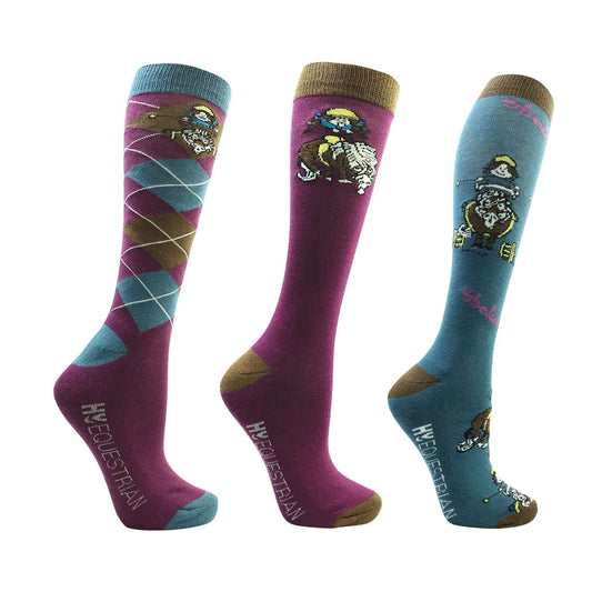Hy Equestrian - Thelwell Collection Pony Friends Socks (Pack of 3)