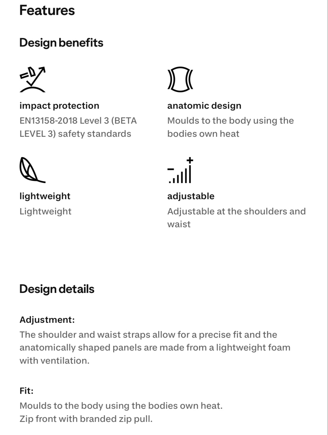 Whitaker PRO BETA Level 3 Adults Body Protector