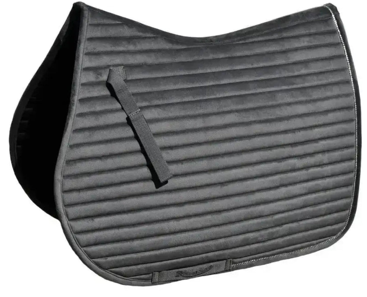 Rhinegold Diamante Channel Quilt GP Saddle Pad - with ears