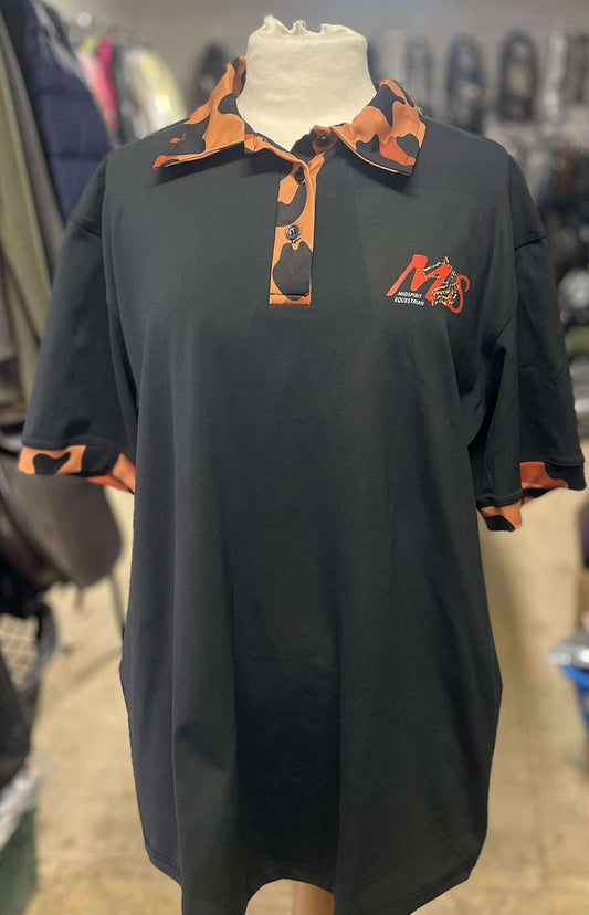 Midspirit Polo Shirt - Black & Leopard Print